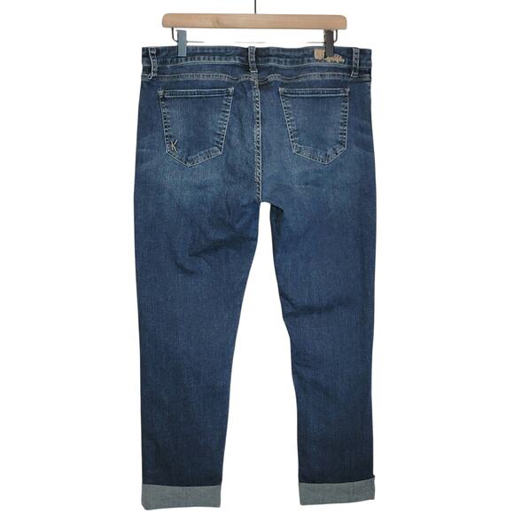Kut from the Kloth Katy Boyfriend Jeans High Rise Blue Stretch Ankle Cuffed 12 - Picture 8 of 14